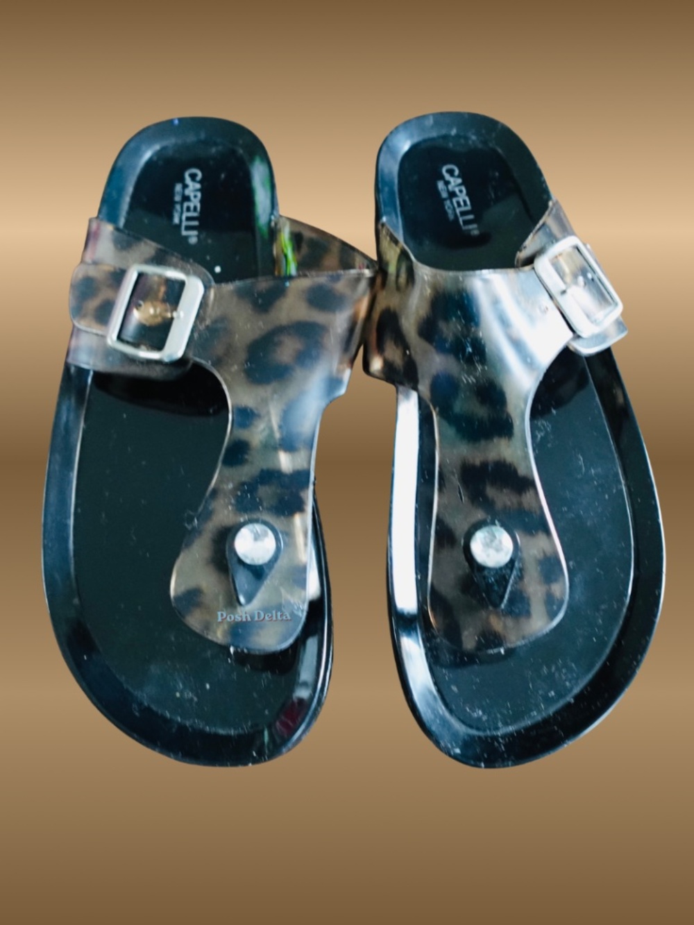 Patterned Rubber Thong Sandals